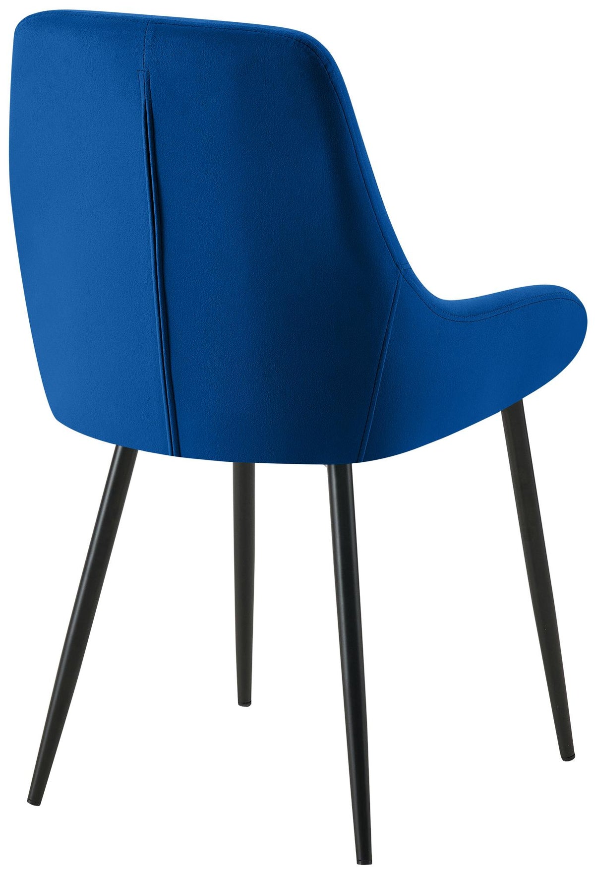 Set van 2 eetkamerstoelen Elmira donkerblauw,Metaal mat zwart dunkelblau
