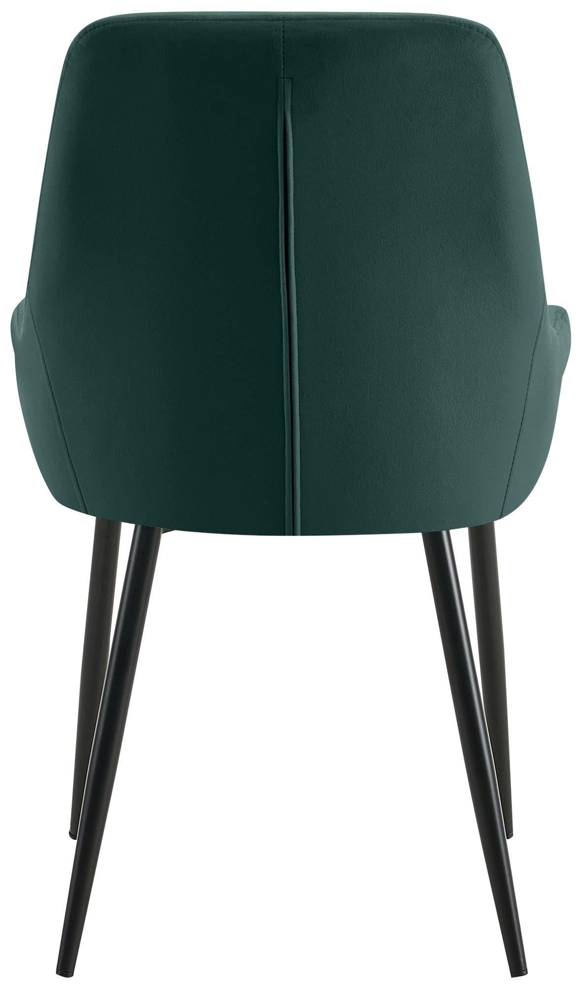 Set van 2 eetkamerstoelen Elmira groen,Metaal mat zwart grün