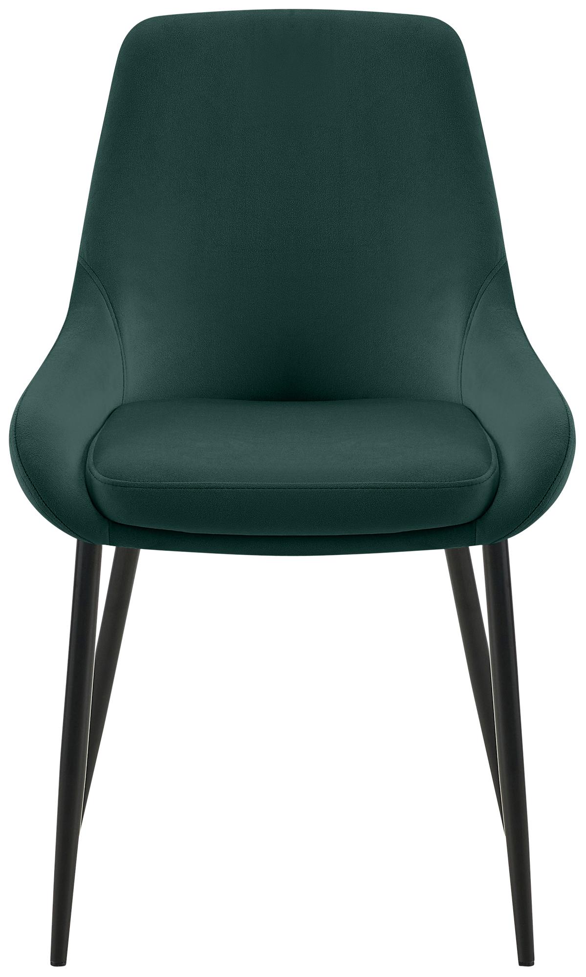 Set van 2 eetkamerstoelen Elmira groen,Metaal mat zwart grün