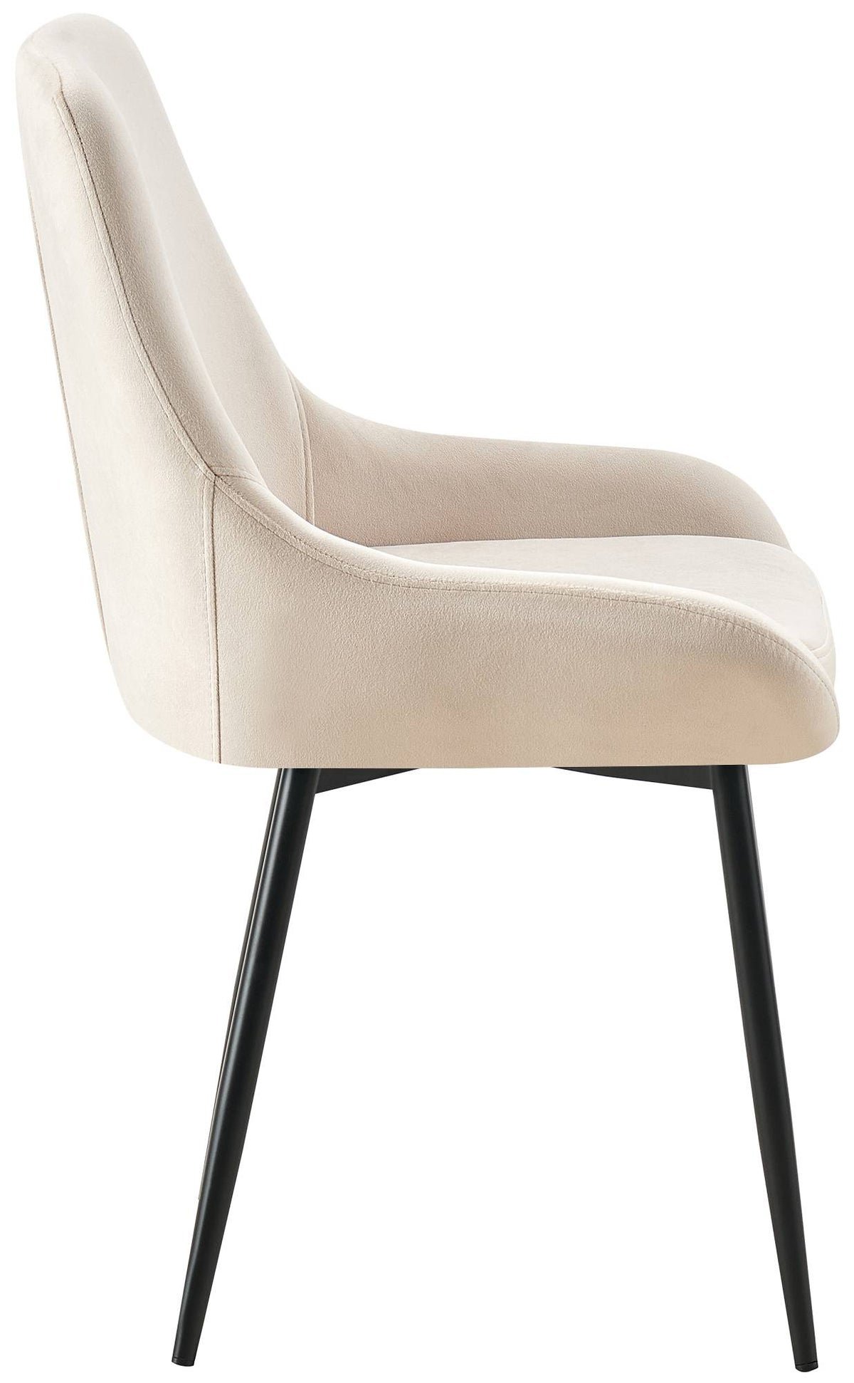 Set van 2 eetkamerstoelen Elmira creme,Metaal mat zwart creme