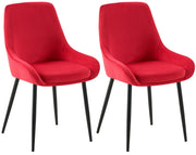 Set van 2 eetkamerstoelen Elmira rood,Metaal mat zwart rot