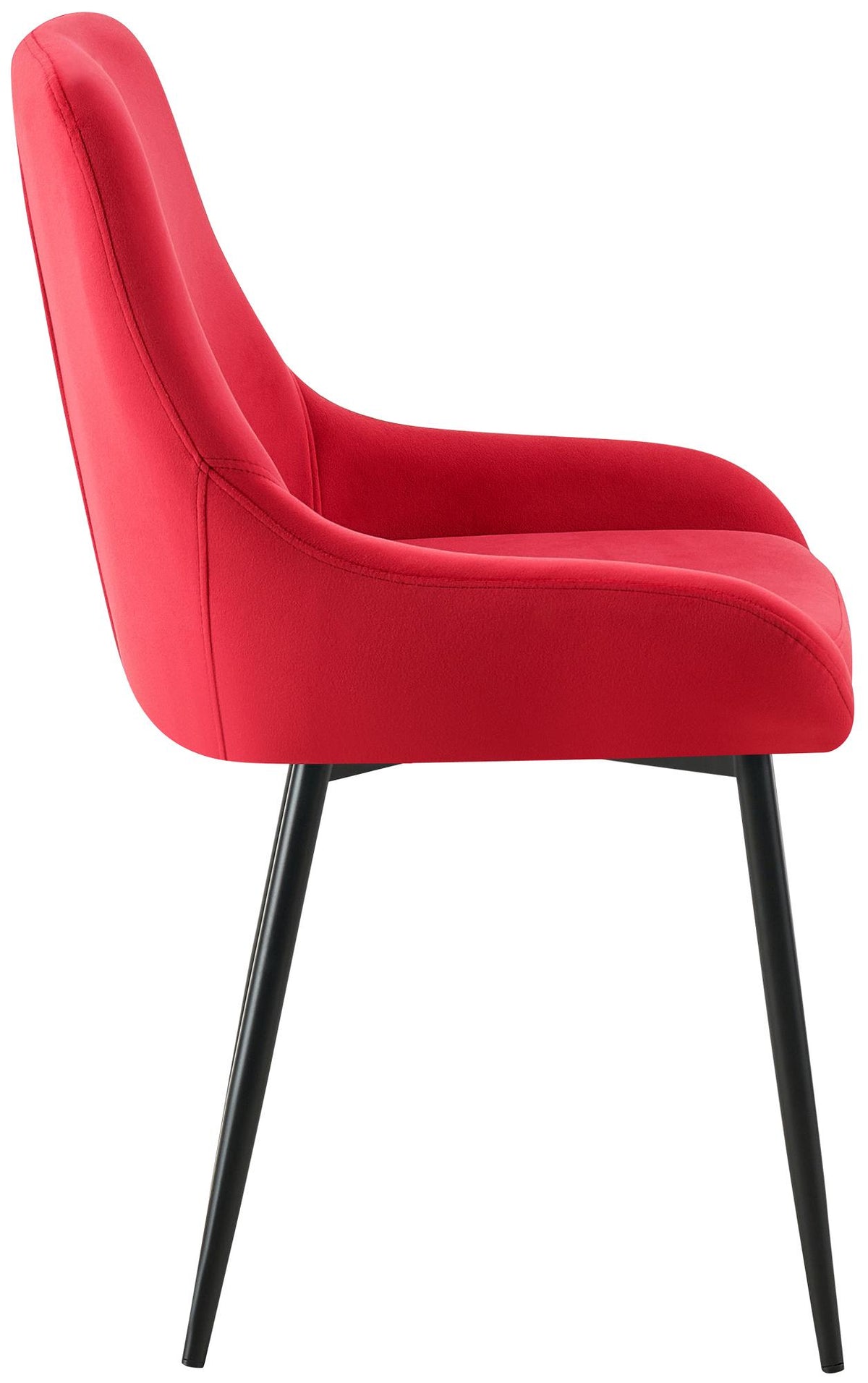 Set van 2 eetkamerstoelen Elmira rood,Metaal mat zwart rot