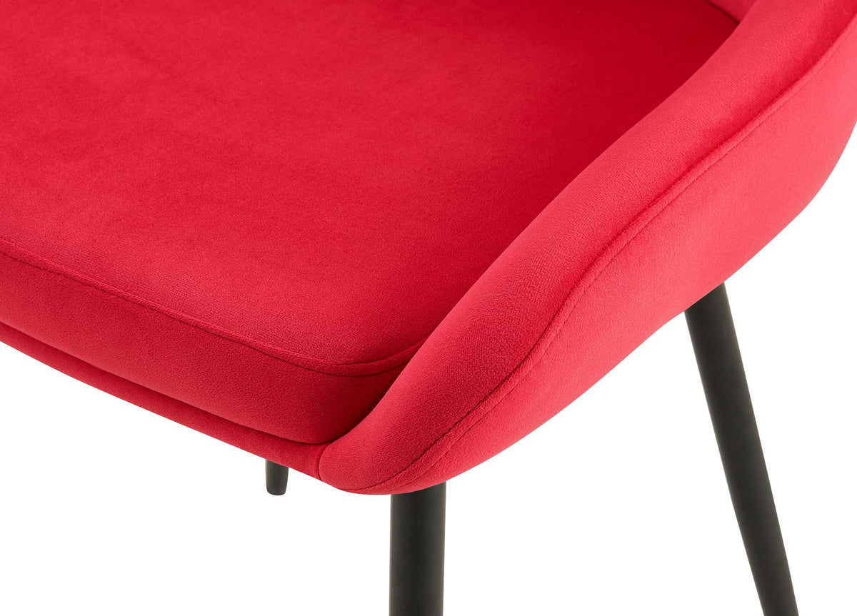 Set van 2 eetkamerstoelen Elmira rood,Metaal mat zwart rot