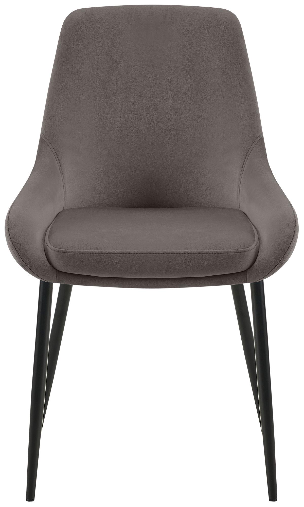 Set van 2 eetkamerstoelen Elmira antraciet,Metaal mat zwart anthrazit