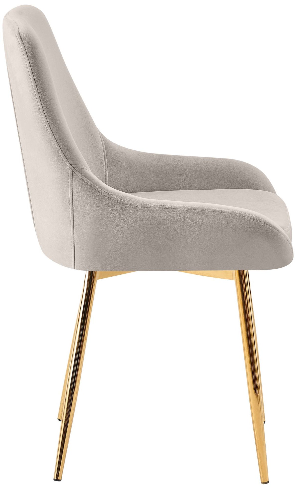 Set van 2 eetkamerstoelen Elmira grijs,Metaal Goud grau