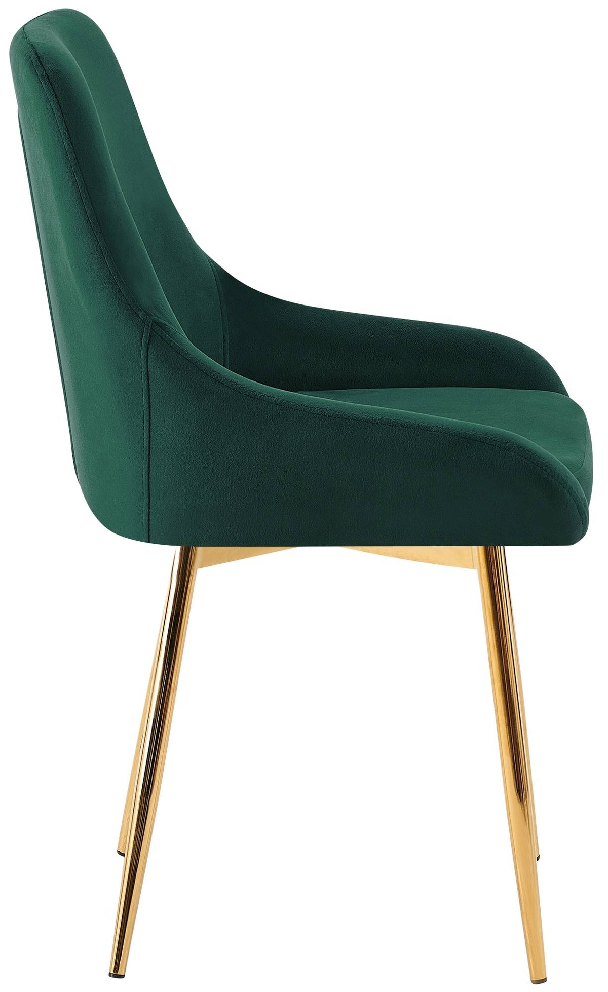 Set van 2 eetkamerstoelen Elmira groen,Metaal Goud grün