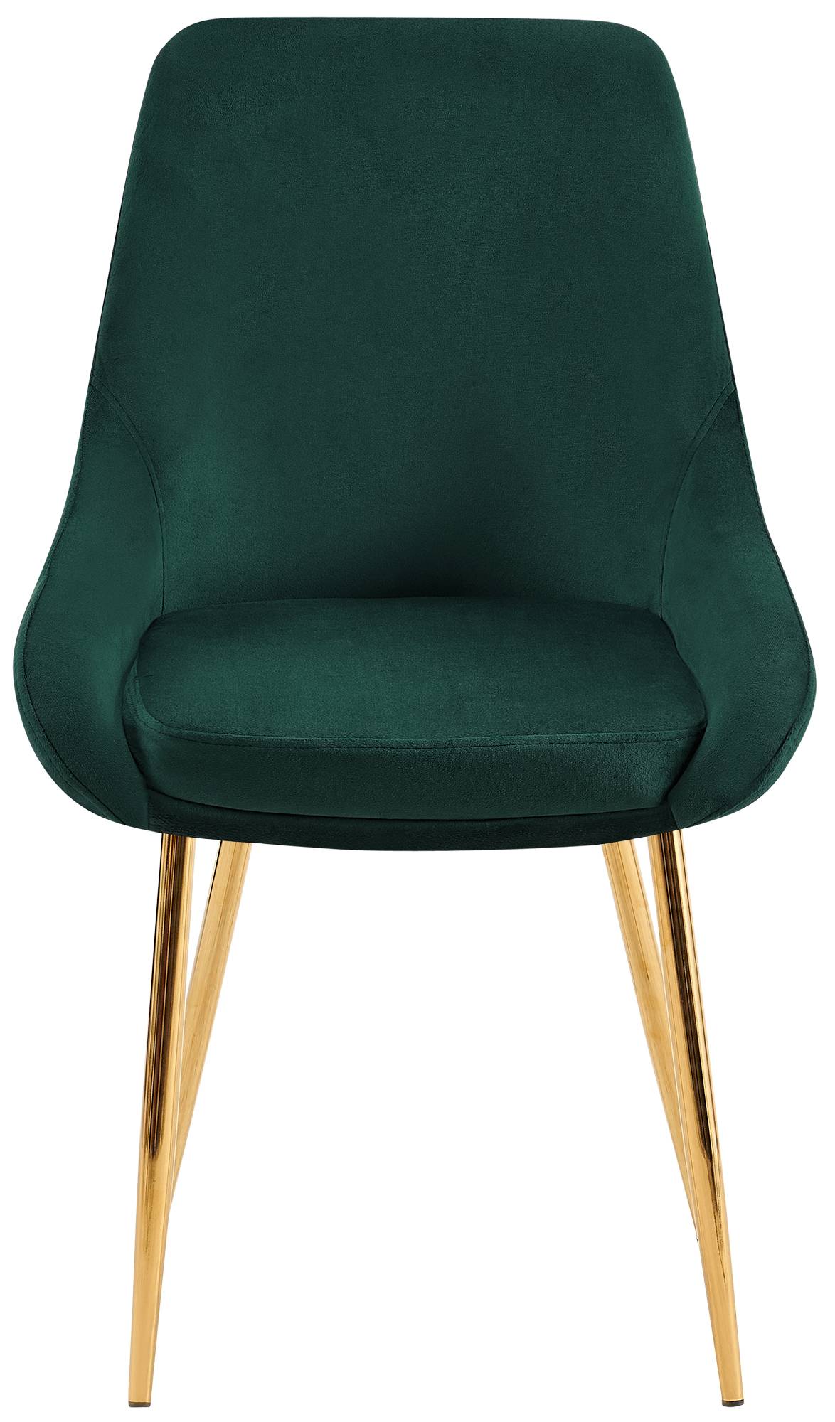 Set van 2 eetkamerstoelen Elmira groen,Metaal Goud grün