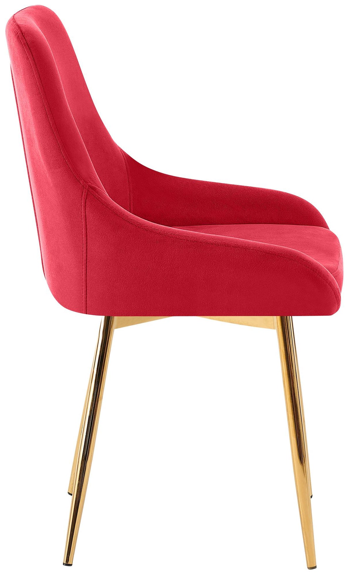 Set van 2 eetkamerstoelen Elmira rood,Metaal Goud rot