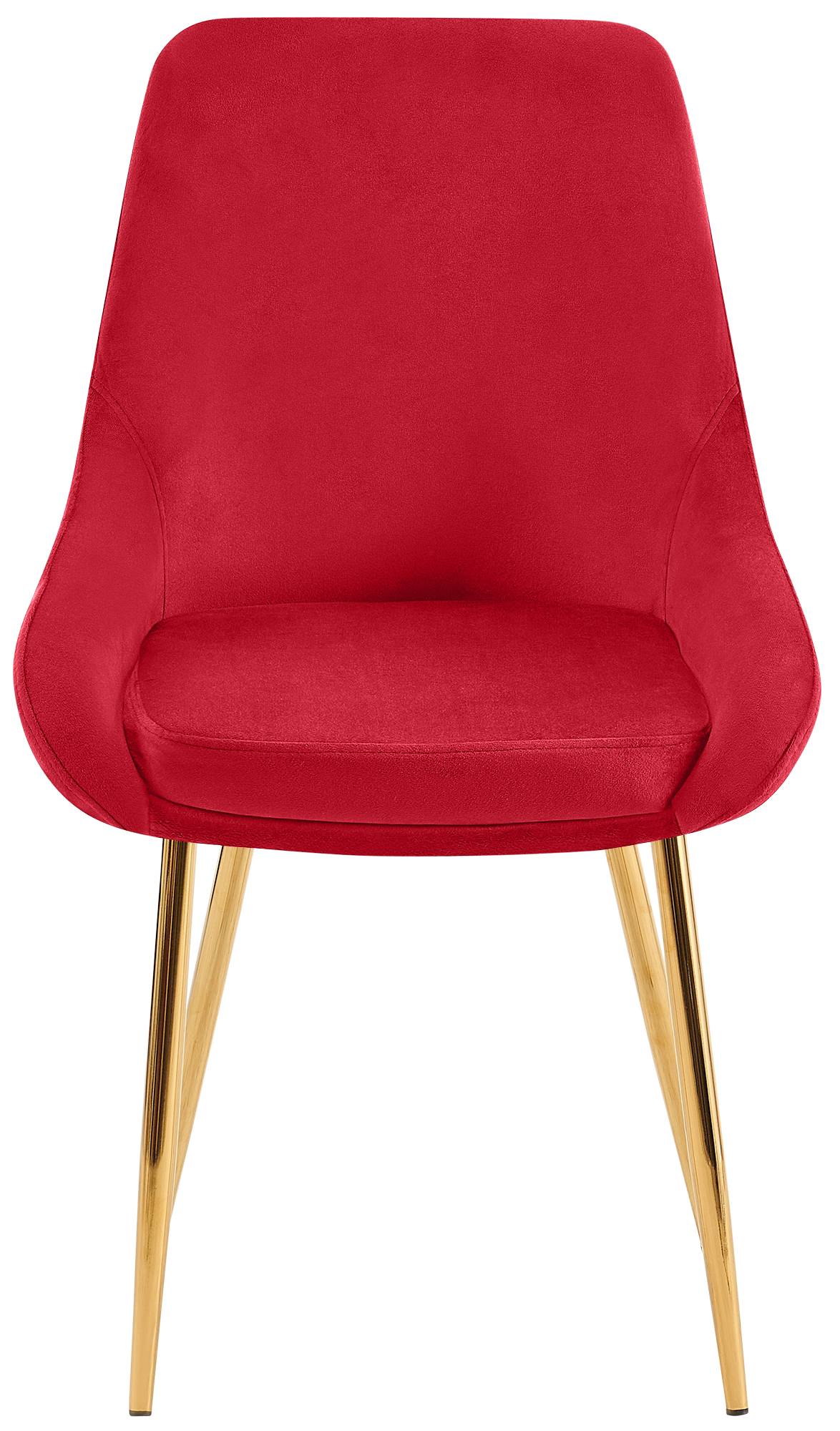 Set van 2 eetkamerstoelen Elmira rood,Metaal Goud rot