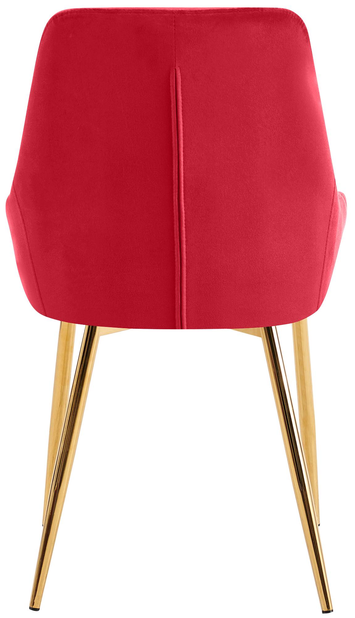 Set van 2 eetkamerstoelen Elmira rood,Metaal Goud rot