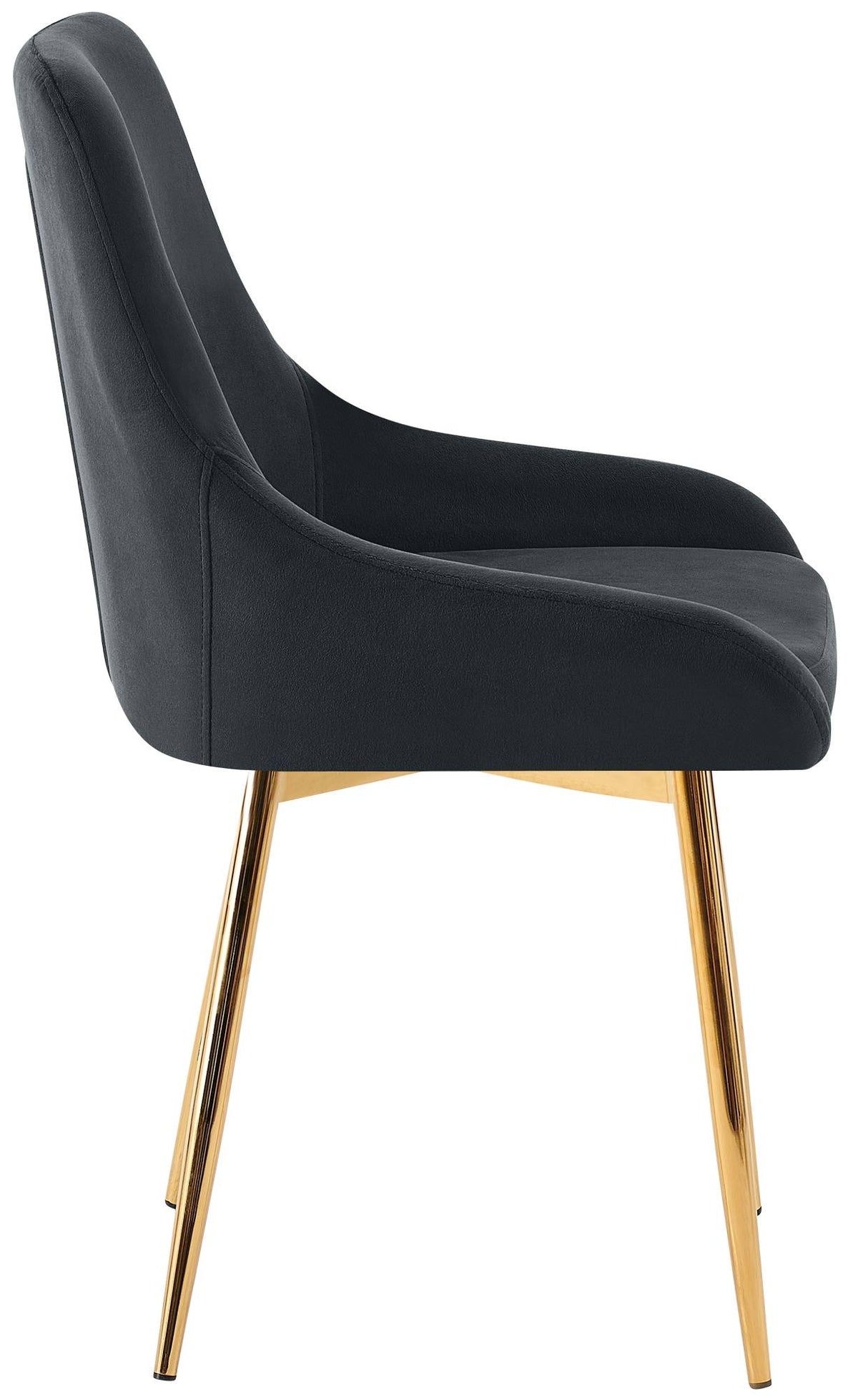 Set van 2 eetkamerstoelen Elmira zwart,Metaal Goud schwarz