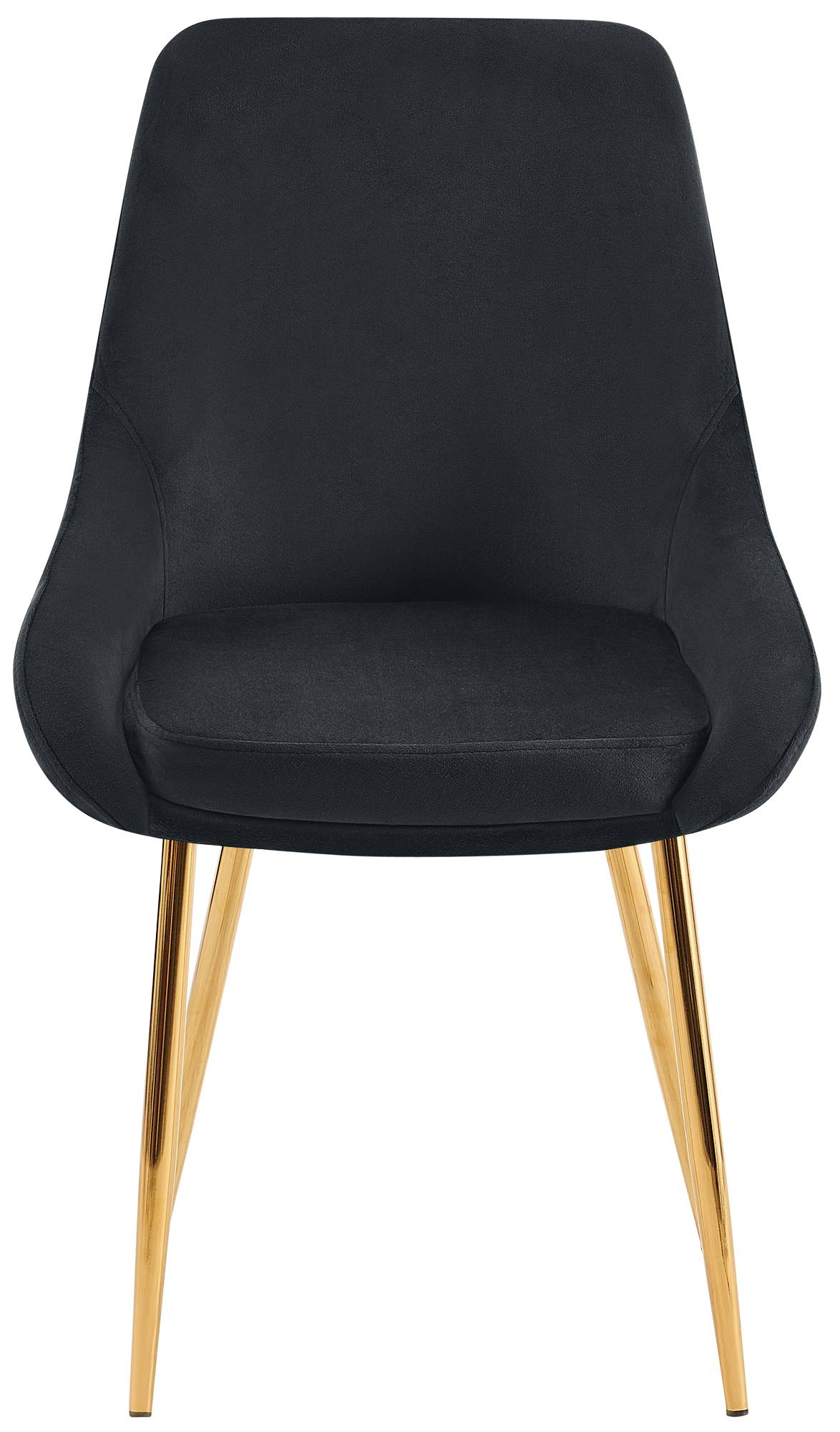 Set van 2 eetkamerstoelen Elmira zwart,Metaal Goud schwarz
