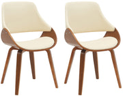 Set van 2 eetkamerstoelen Vangale walnoot/creme,Kunstleer walnuss/creme