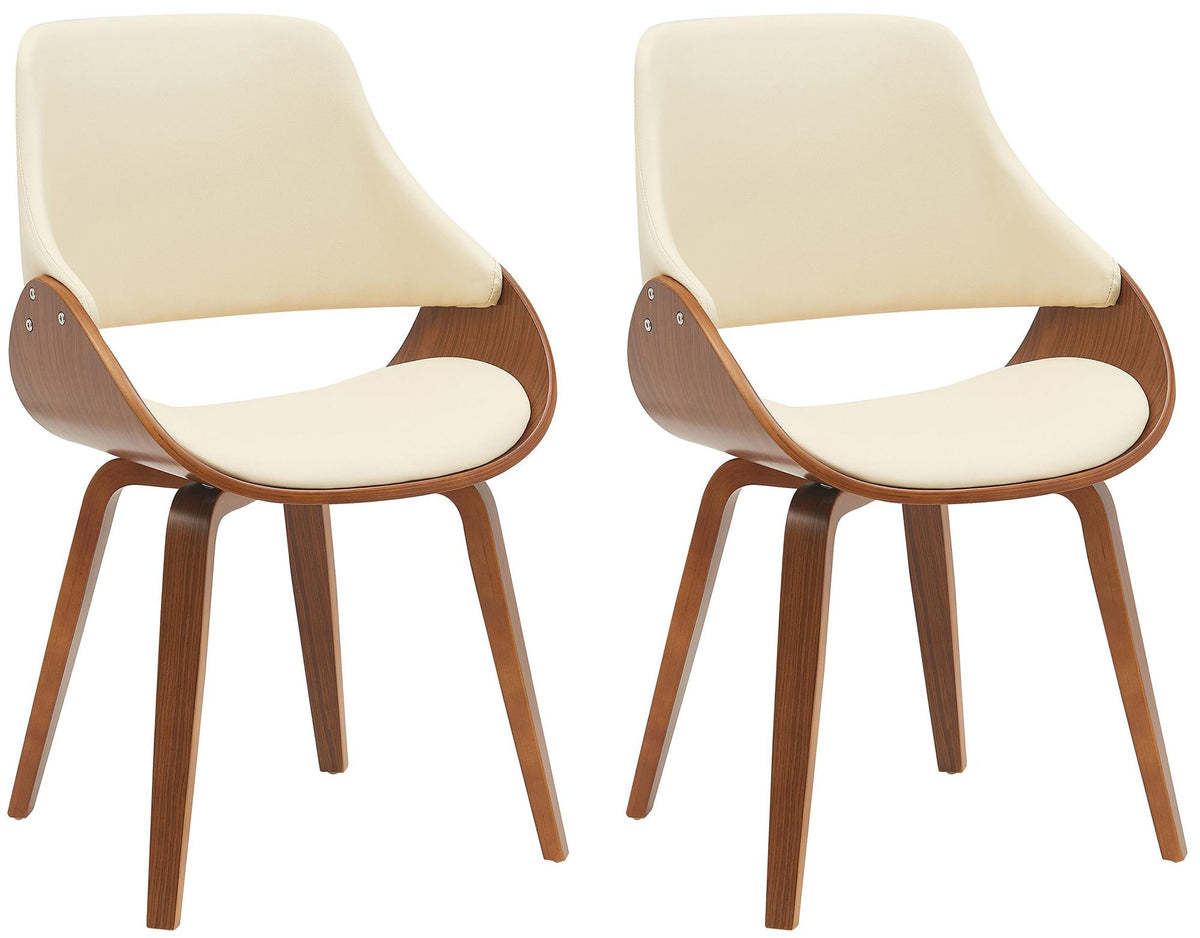 Set van 2 eetkamerstoelen Vangale walnoot/creme,Kunstleer walnuss/creme