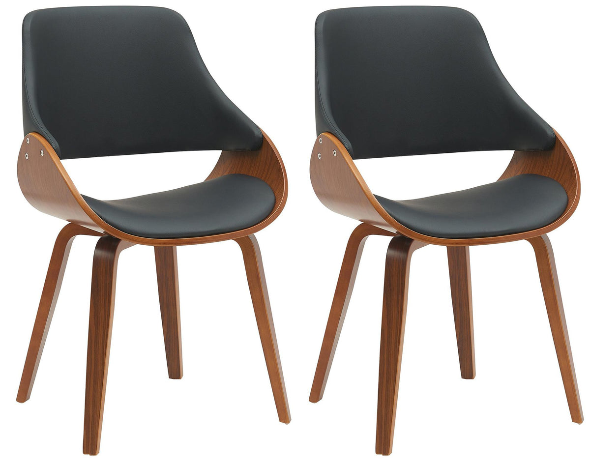 Set van 2 eetkamerstoelen Vangale walnoot/zwart,Kunstleer walnuss/schwarz