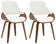 Set van 2 eetkamerstoelen Vangale walnoot/wit,Kunstleer walnuss/weiß