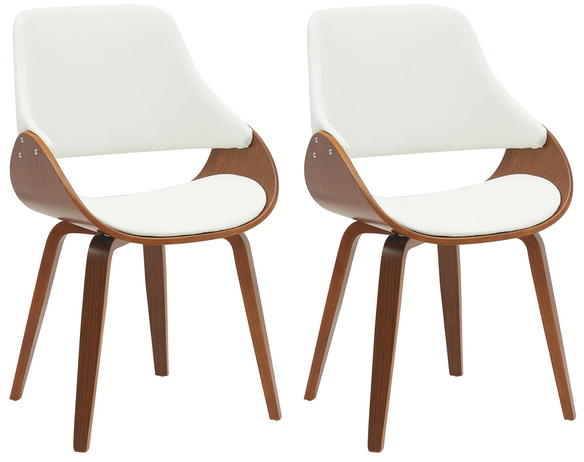Set van 2 eetkamerstoelen Vangale walnoot/wit,Kunstleer walnuss/weiß
