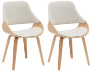 Set van 2 eetkamerstoelen Vangale natura/creme,Stof natura/creme