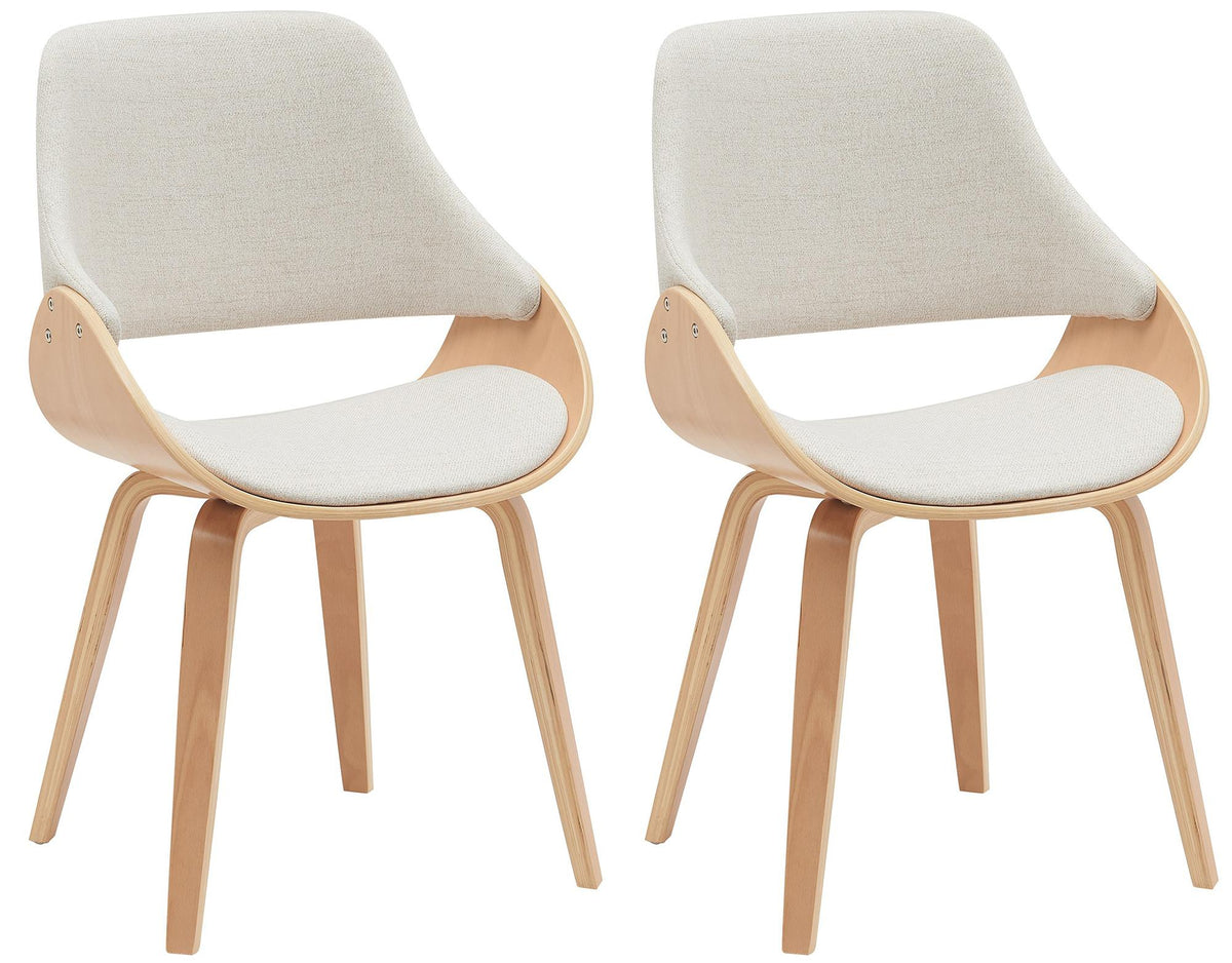 Set van 2 eetkamerstoelen Vangale natura/creme,Stof natura/creme