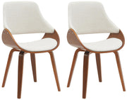 Set van 2 eetkamerstoelen Vangale walnoot/creme,Stof walnuss/creme