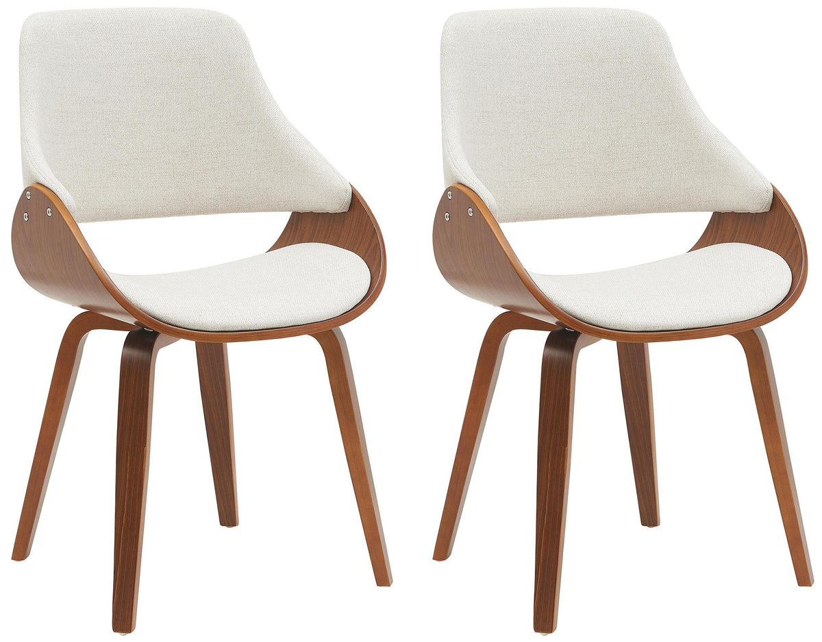 Set van 2 eetkamerstoelen Vangale walnoot/creme,Stof walnuss/creme