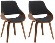 Set van 2 eetkamerstoelen Vangale walnoot/zwart,Stof walnuss/schwarz