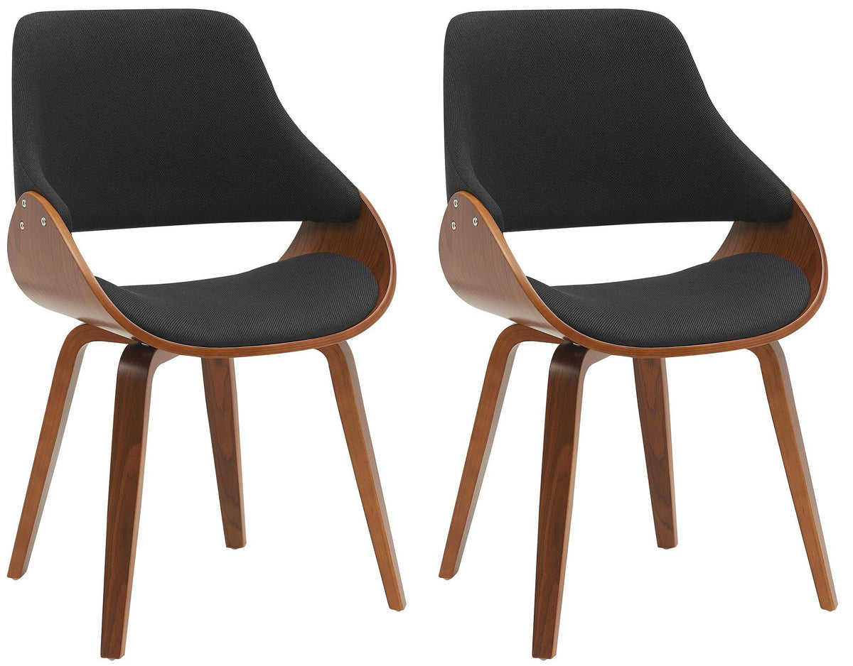 Set van 2 eetkamerstoelen Vangale walnoot/zwart,Stof walnuss/schwarz
