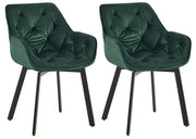 Set van 2 eetkamerstoelen Antigo Fluweel groen grün