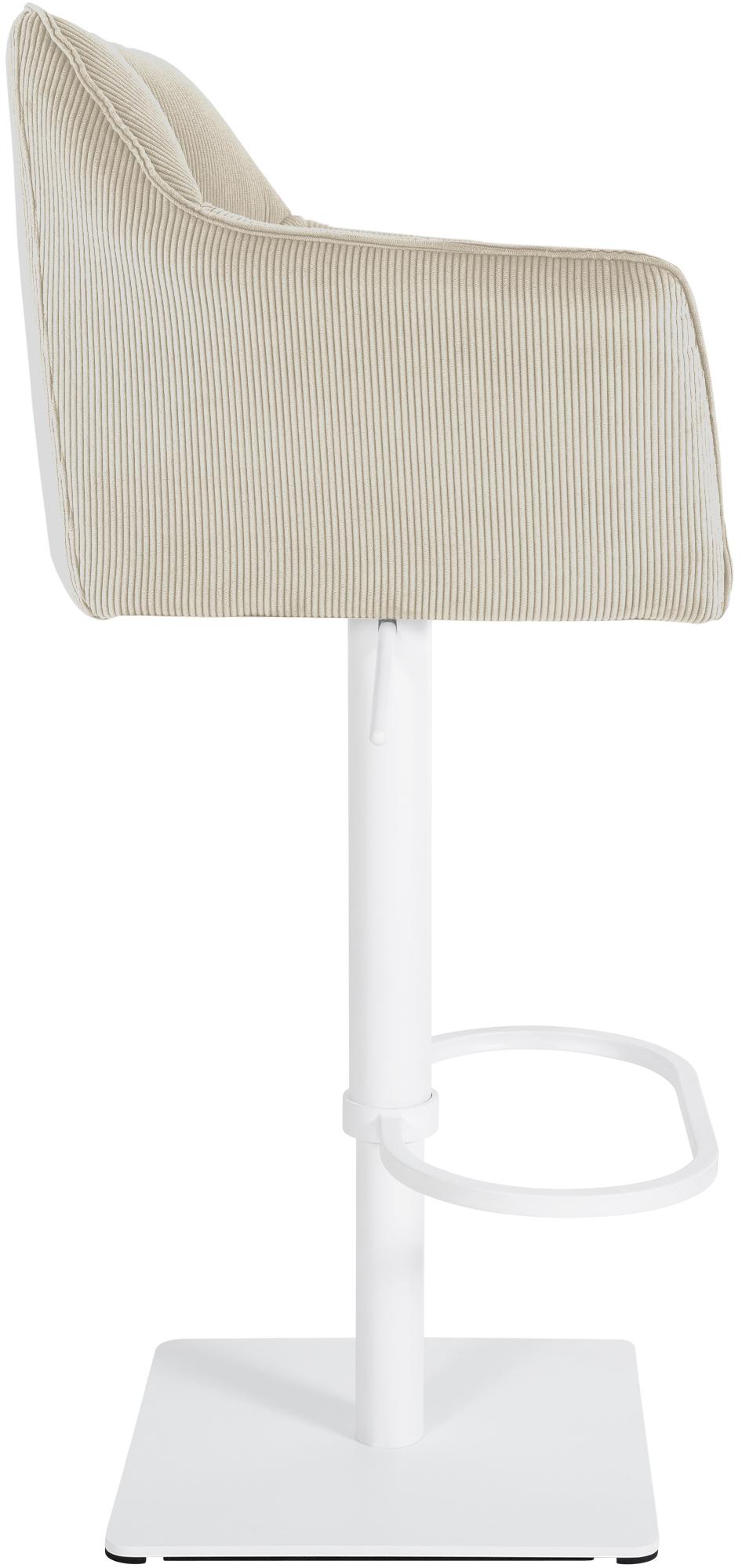 Barkruk Damaso Cord creme,wit creme