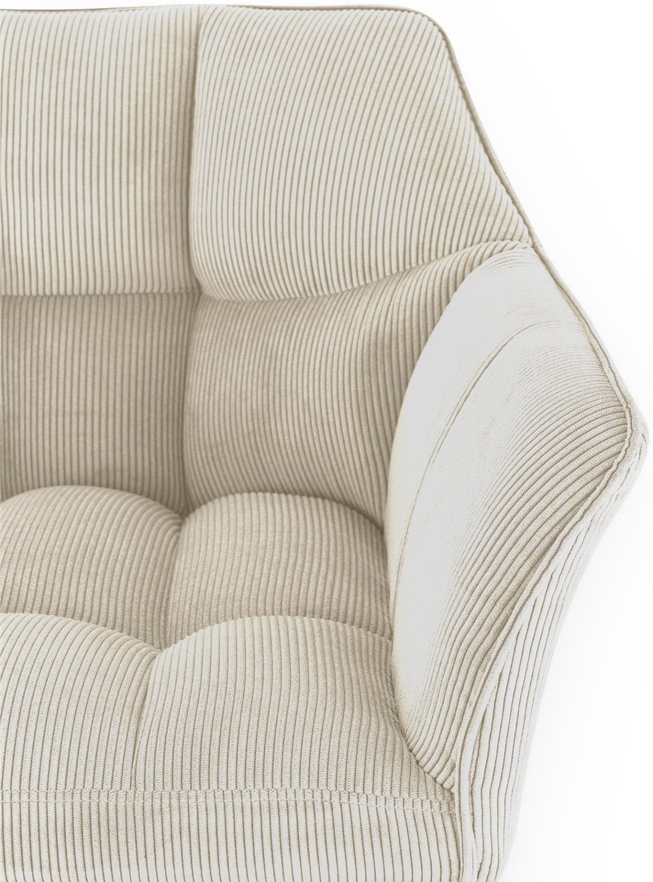Barkruk Damaso Cord creme,wit creme