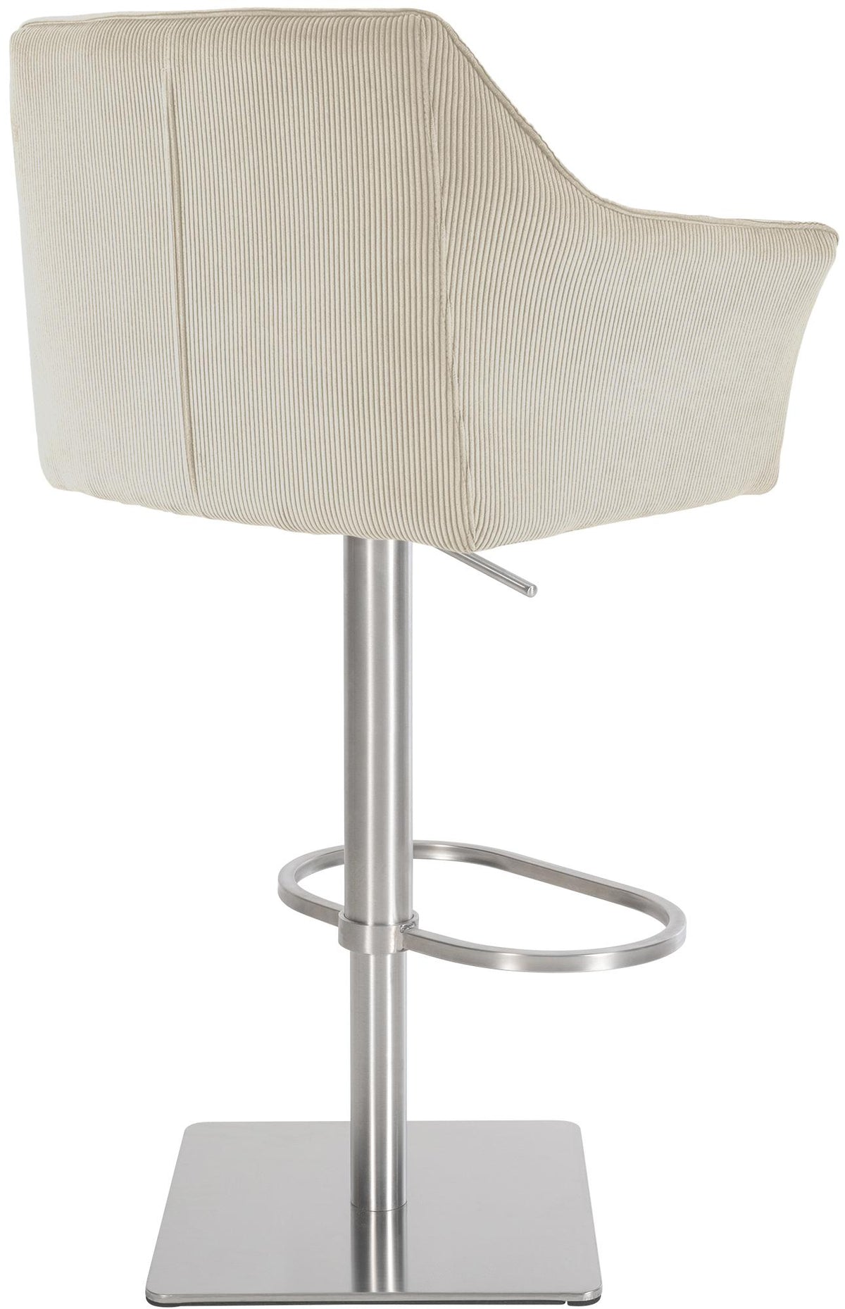 Barkruk Damaso Cord creme,roestvrij staal creme