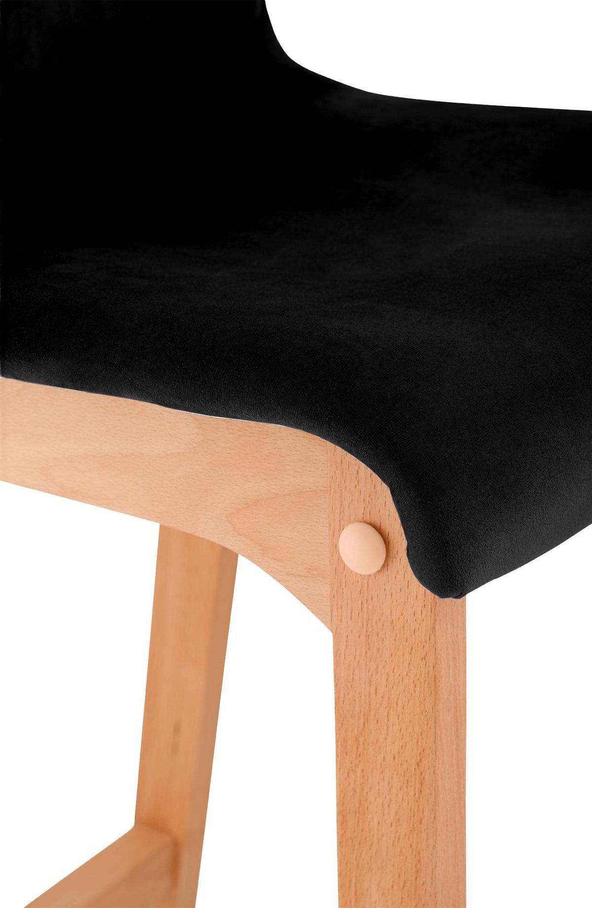 Barkruk Hover Fluweel Vierpoots frame Natura zwart schwarz