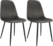Set van 2 eetkamerstoelen Maryam antraciet,Fluweel anthrazit
