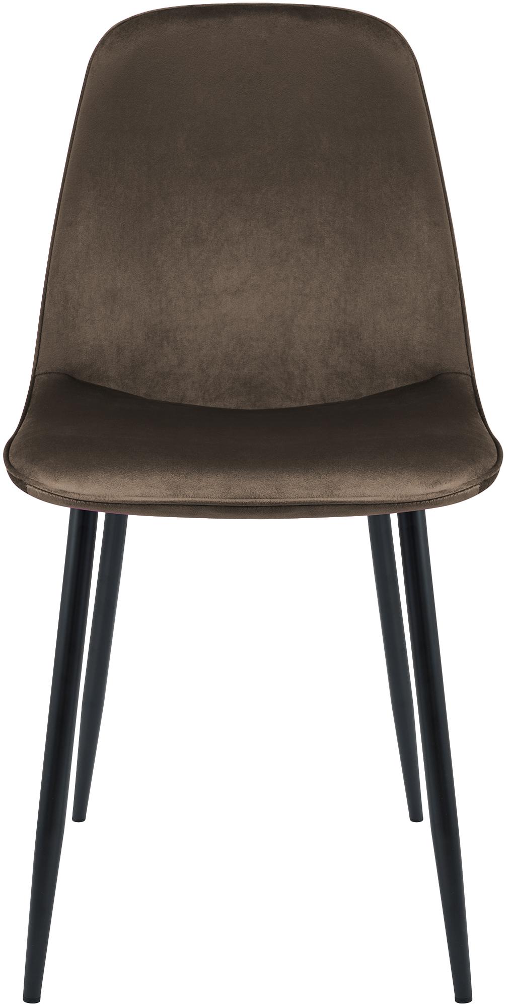 Set van 2 eetkamerstoelen Maryam bruin,Fluweel braun