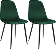 Set van 2 eetkamerstoelen Maryam groen,Fluweel grün