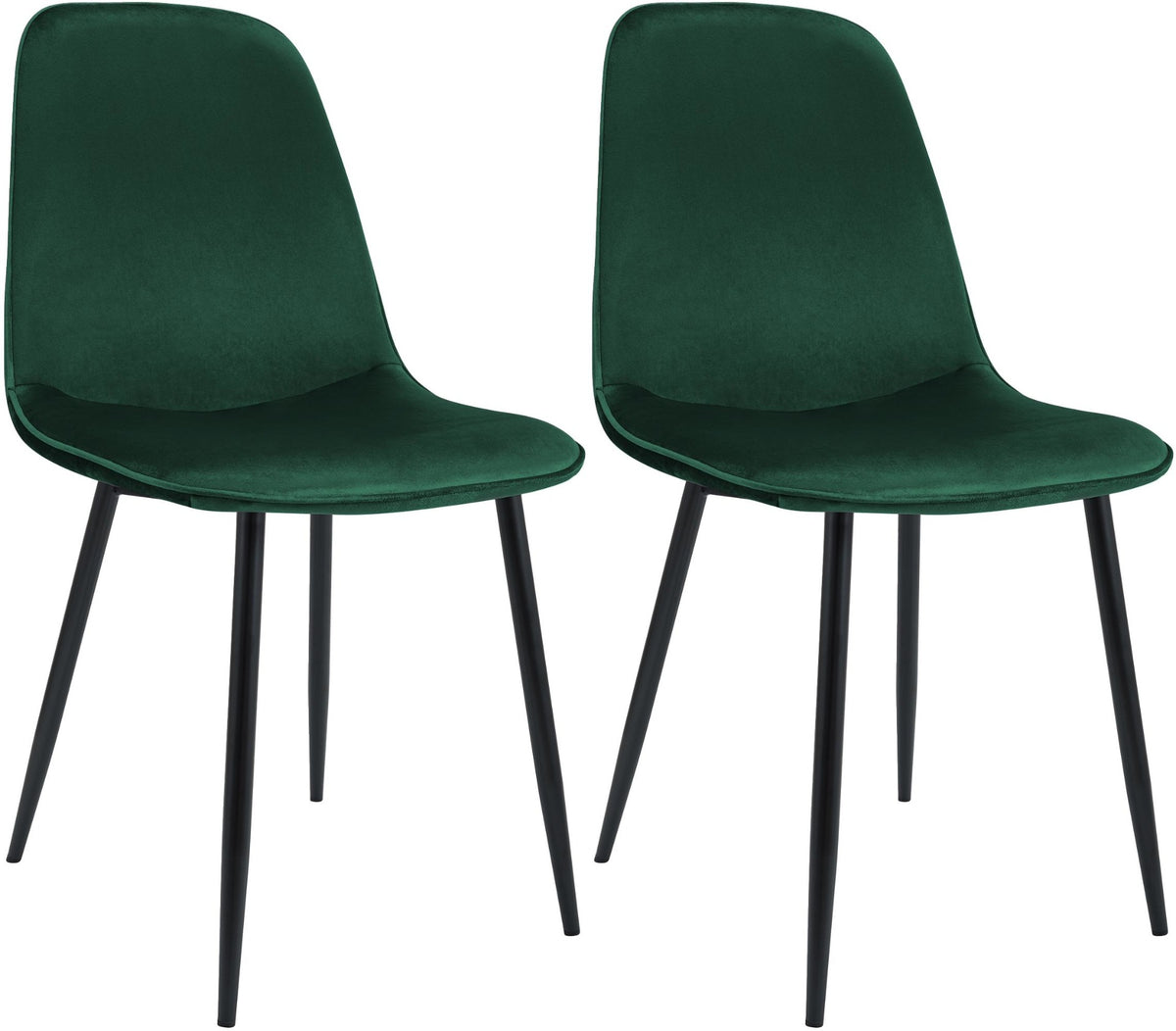 Set van 2 eetkamerstoelen Maryam groen,Fluweel grün