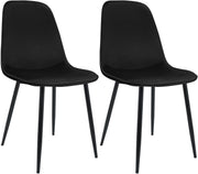 Set van 2 eetkamerstoelen Maryam zwart,Fluweel schwarz