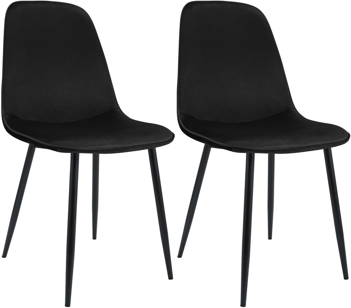 Set van 2 eetkamerstoelen Maryam zwart,Fluweel schwarz