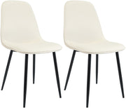 Set van 2 eetkamerstoelen Maryam creme,Fluweel creme