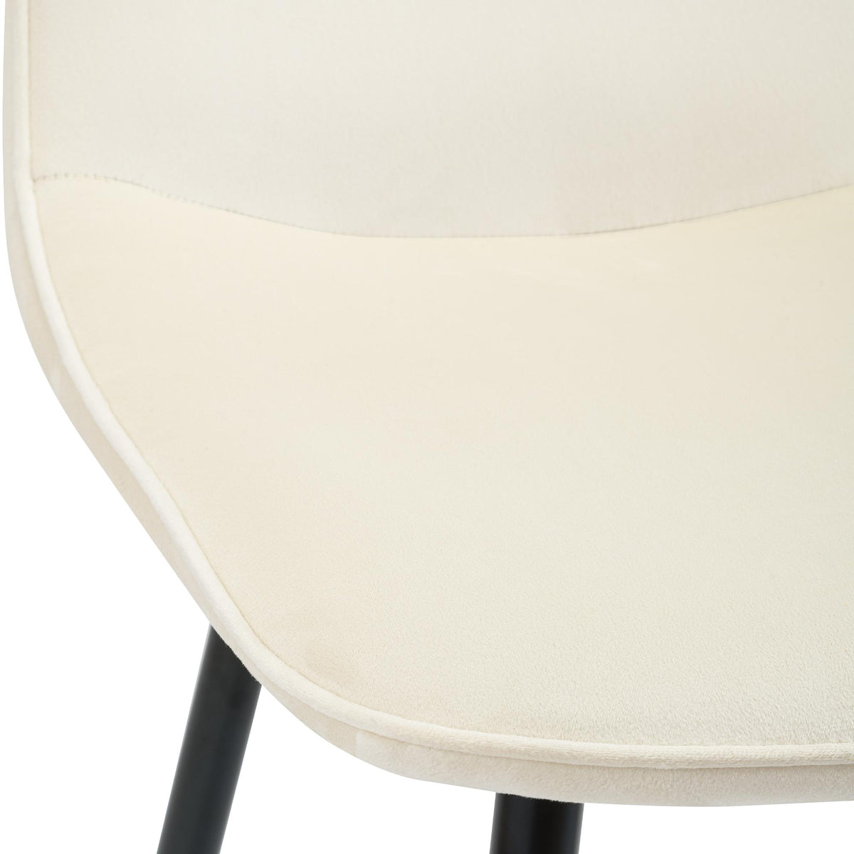 Set van 2 eetkamerstoelen Maryam creme,Fluweel creme