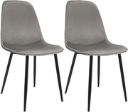 Set van 2 eetkamerstoelen Maryam licht grijs,Fluweel hellgrau