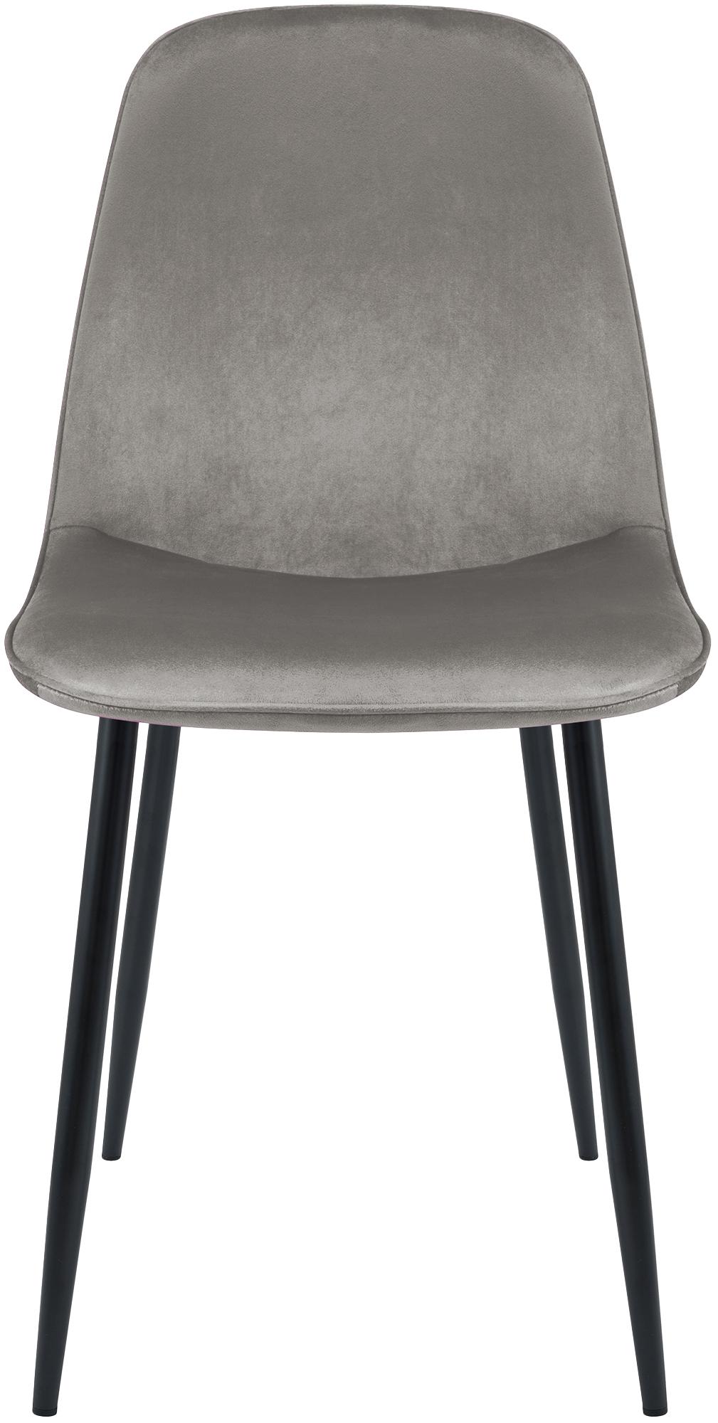 Set van 2 eetkamerstoelen Maryam licht grijs,Fluweel hellgrau