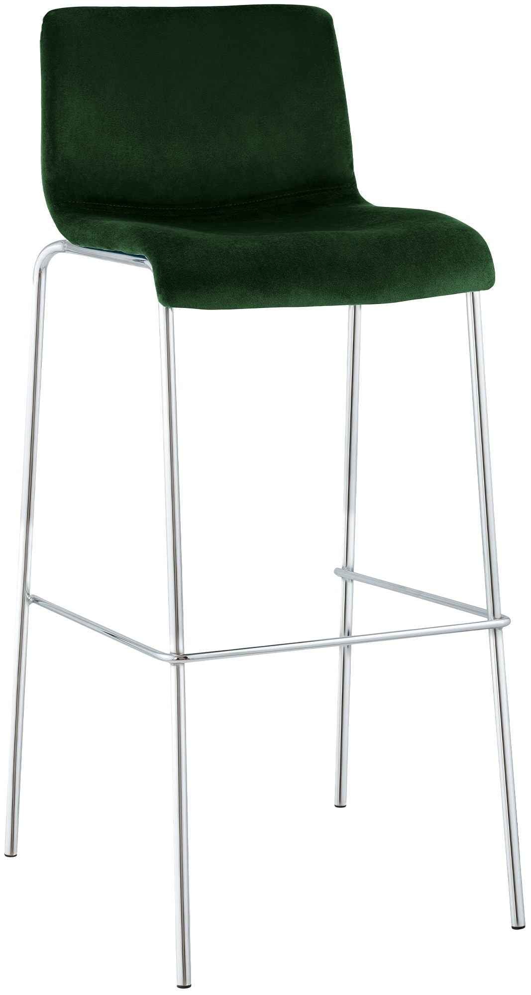 Barkruk Hover Fluweel Vierpoots frame Chroom groen grün