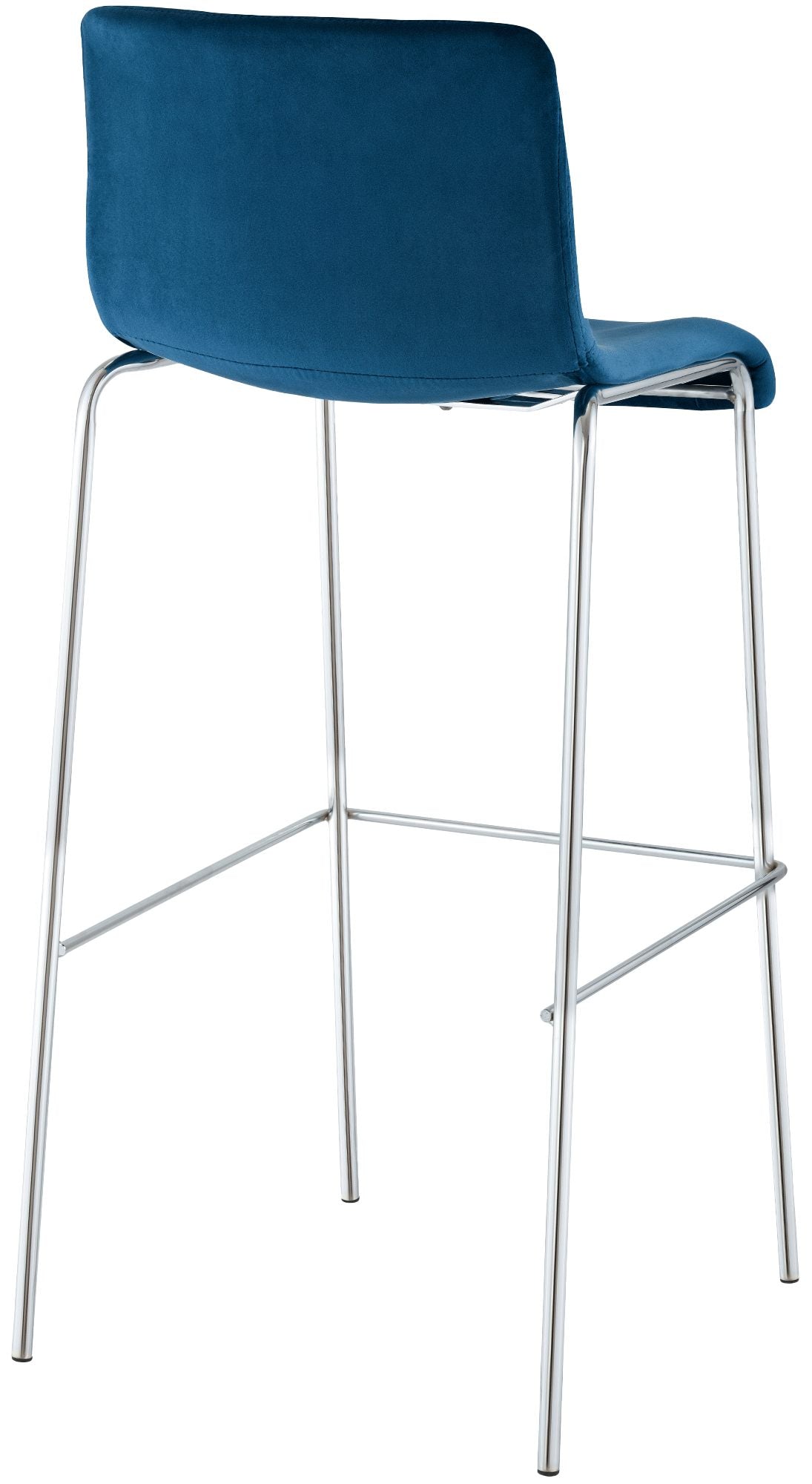 Barkruk Hover Fluweel Vierpoots frame Chroom blauw blau