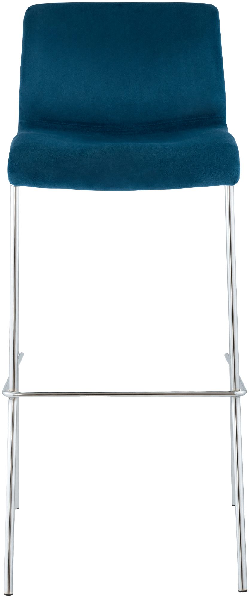 Barkruk Hover Fluweel Vierpoots frame Chroom blauw blau