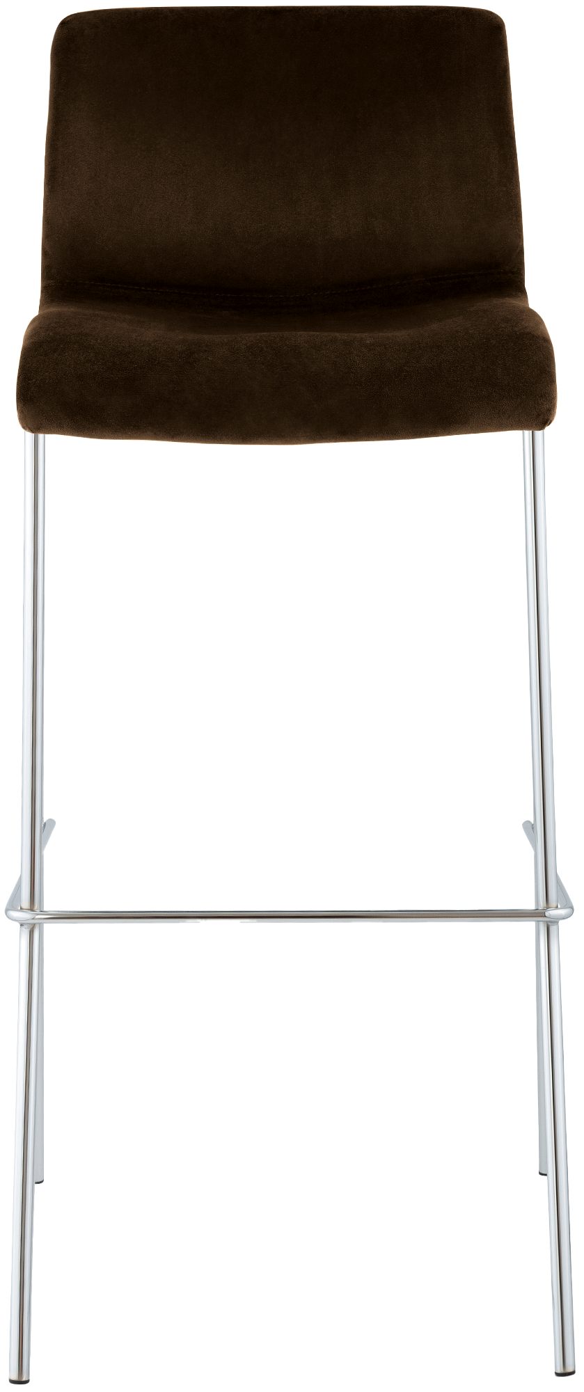 Barkruk Hover Fluweel Vierpoots frame Chroom bruin braun