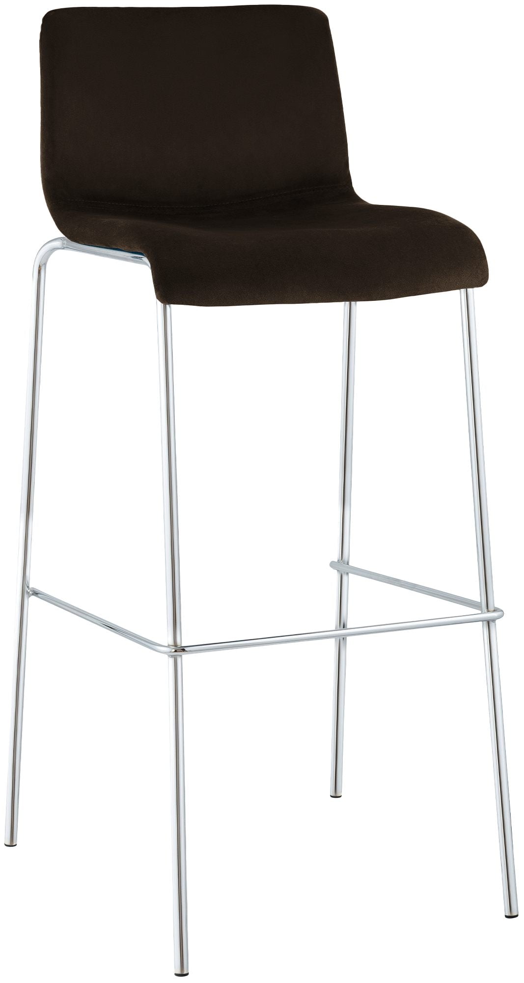 Barkruk Hover Fluweel Vierpoots frame Chroom bruin braun