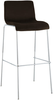 Barkruk Hover Fluweel Vierpoots frame Chroom bruin braun
