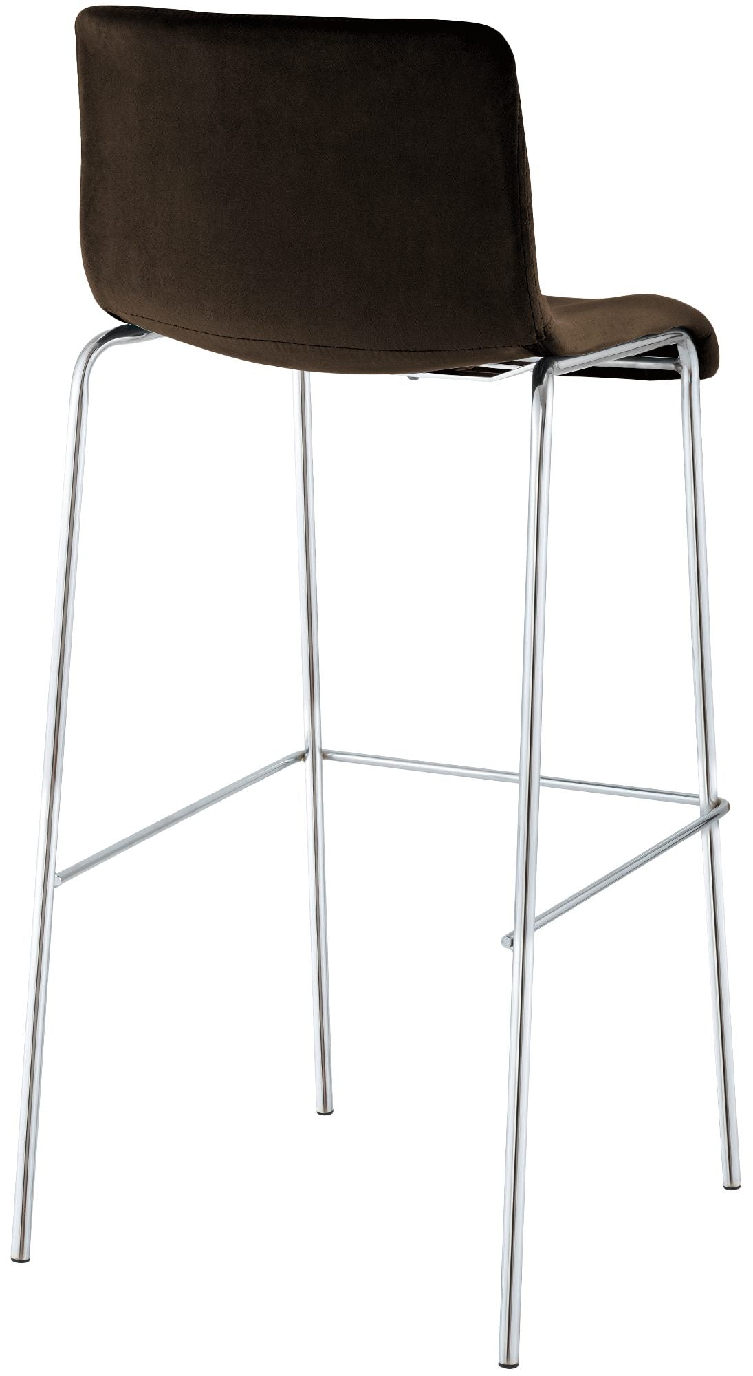 Barkruk Hover Fluweel Vierpoots frame Chroom bruin braun