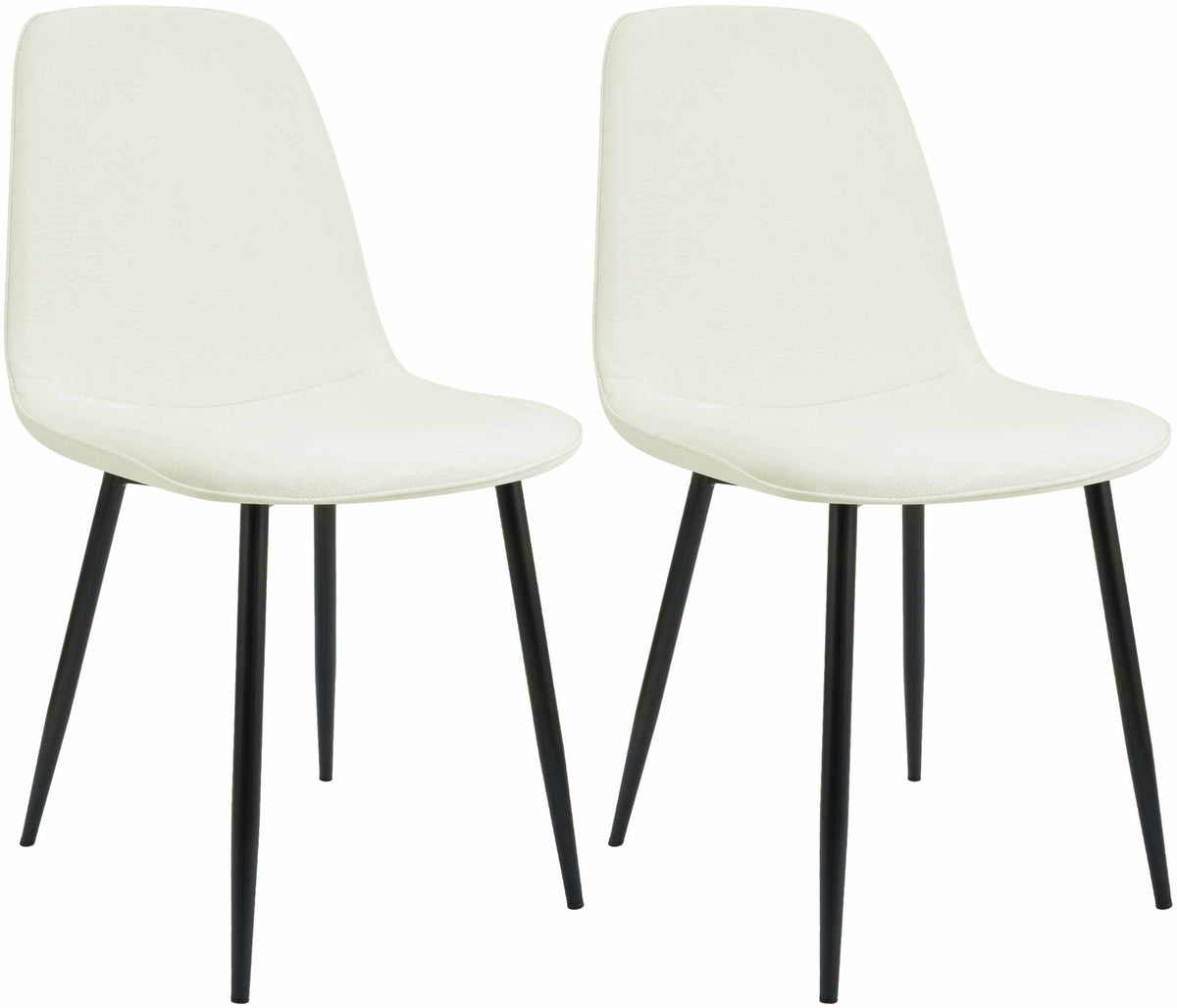 Set van 2 eetkamerstoelen Maryam creme,Stof creme